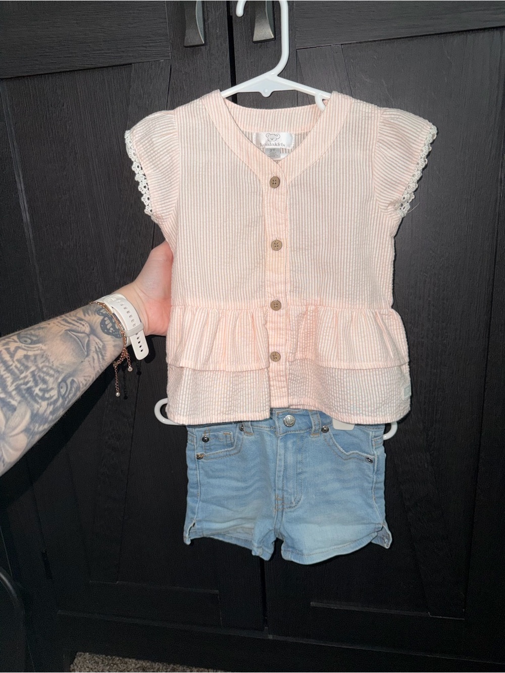 Koala Kids Pale Pink Ruffle Button-Front Top